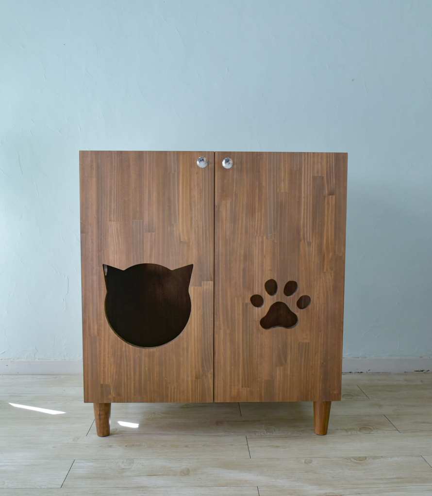 お掃除ロボットも通れるデオトイレ快適ワイドサイズの猫のトイレカバーハウス