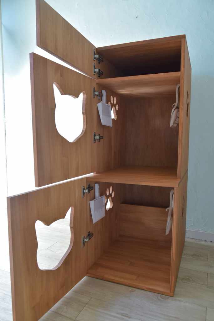 デオトイレ対応サイズの３階建猫のトイレカバーハウス