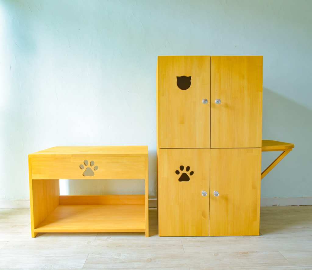 ネコちゃんわんちゃんお揃いのトイレカバーハウス