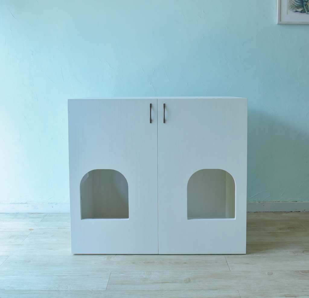 にゃんとものびのびリラックスの猫のトイレカバーハウス