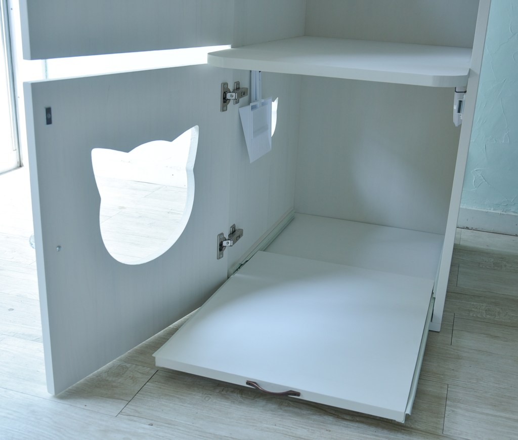 二階建て猫のトイレカバーハウスのスライド引き出し